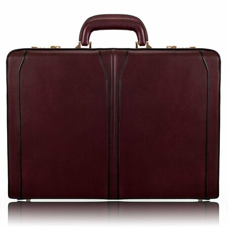 A1 LUGGAGE 4.5 in. Turner Leather Expandable Attach Briefcase, Burgundy - V Series A12611599